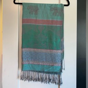 Women’s Elephant Print Multicolor Scarf/Wrap